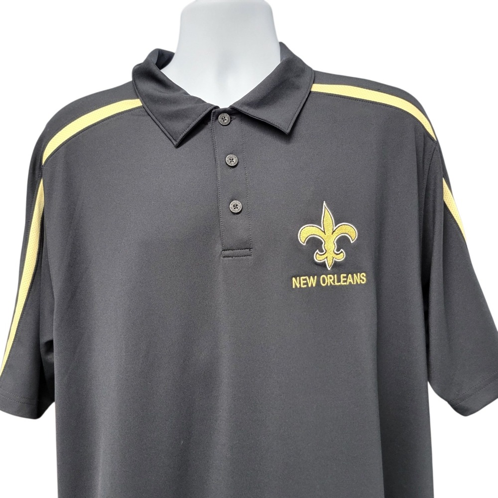 New Orleans Saints Augusta Sportswear Polo Shirt Moisture Wicking Lg J416 - Picture 2 of 6